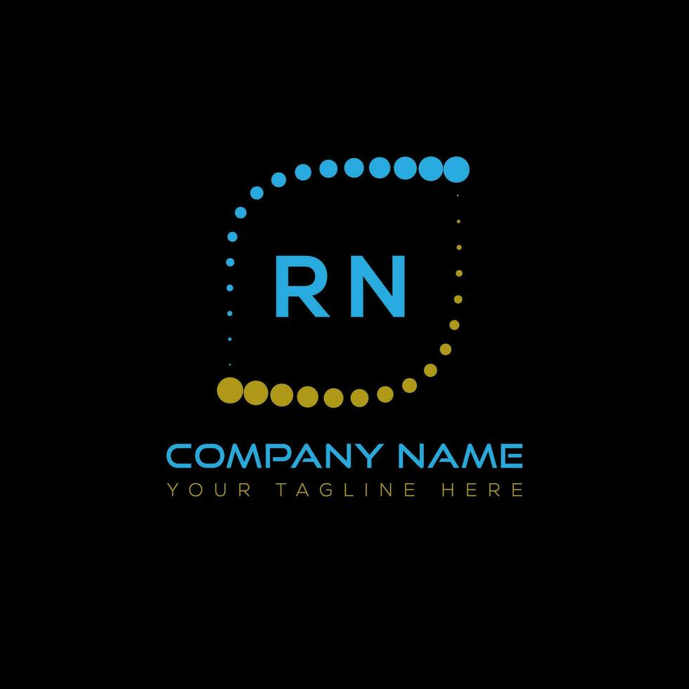 rn lettera logo design su nero sfondo. rn creativo iniziali lettera logo concetto. rn unico design. vettore