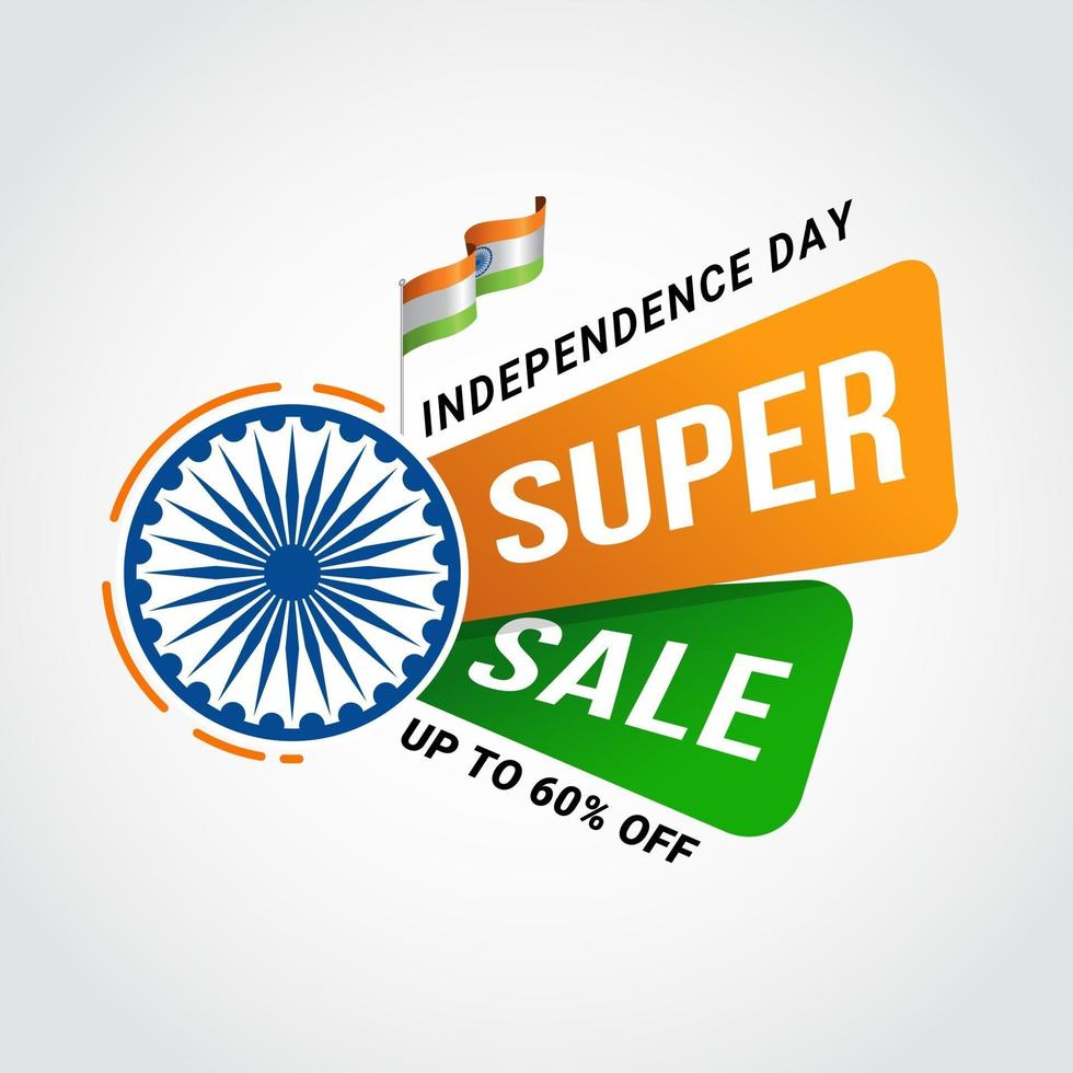 sconto dell'offerta speciale di vendita del giorno dell'indipendenza dell'India vettore