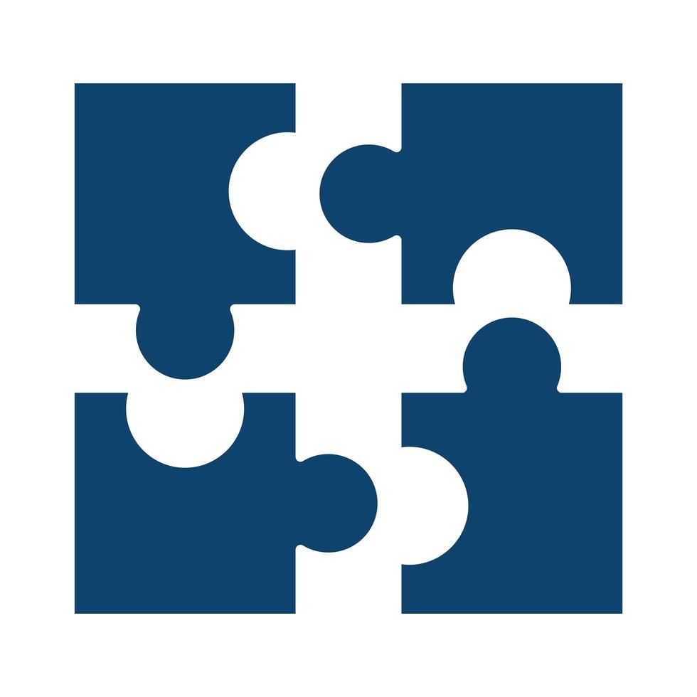 puzzle puzzle giocattolo strategia soluzione silhouette icona vettore