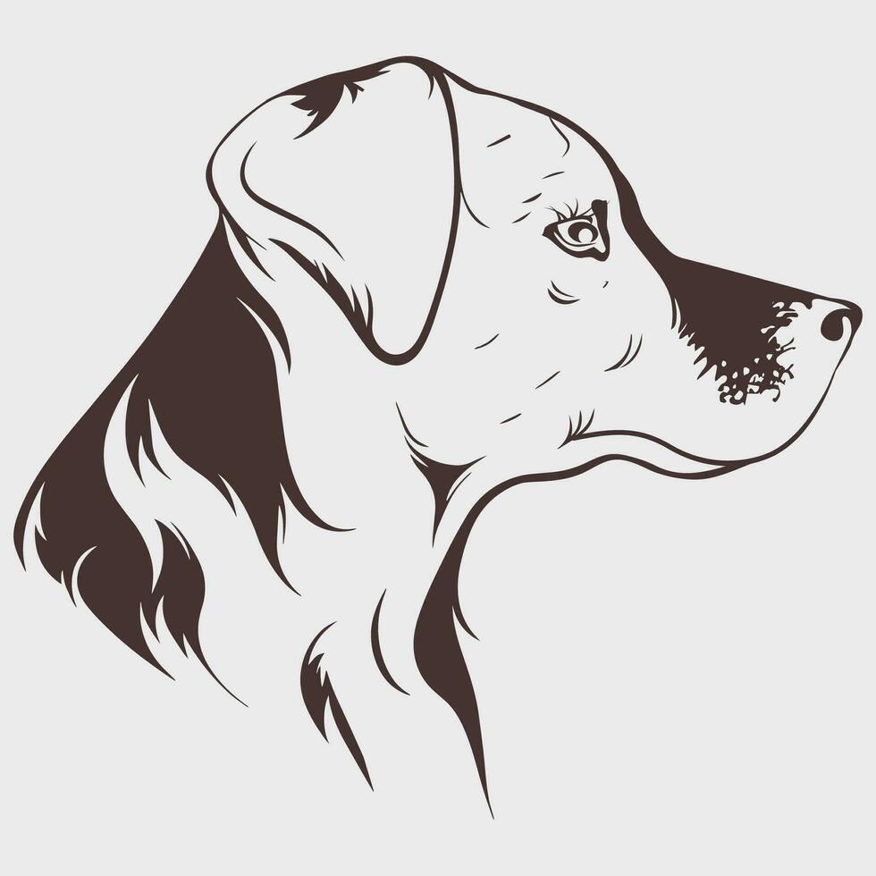 cane testa portafortuna logo, design per distintivo vettore