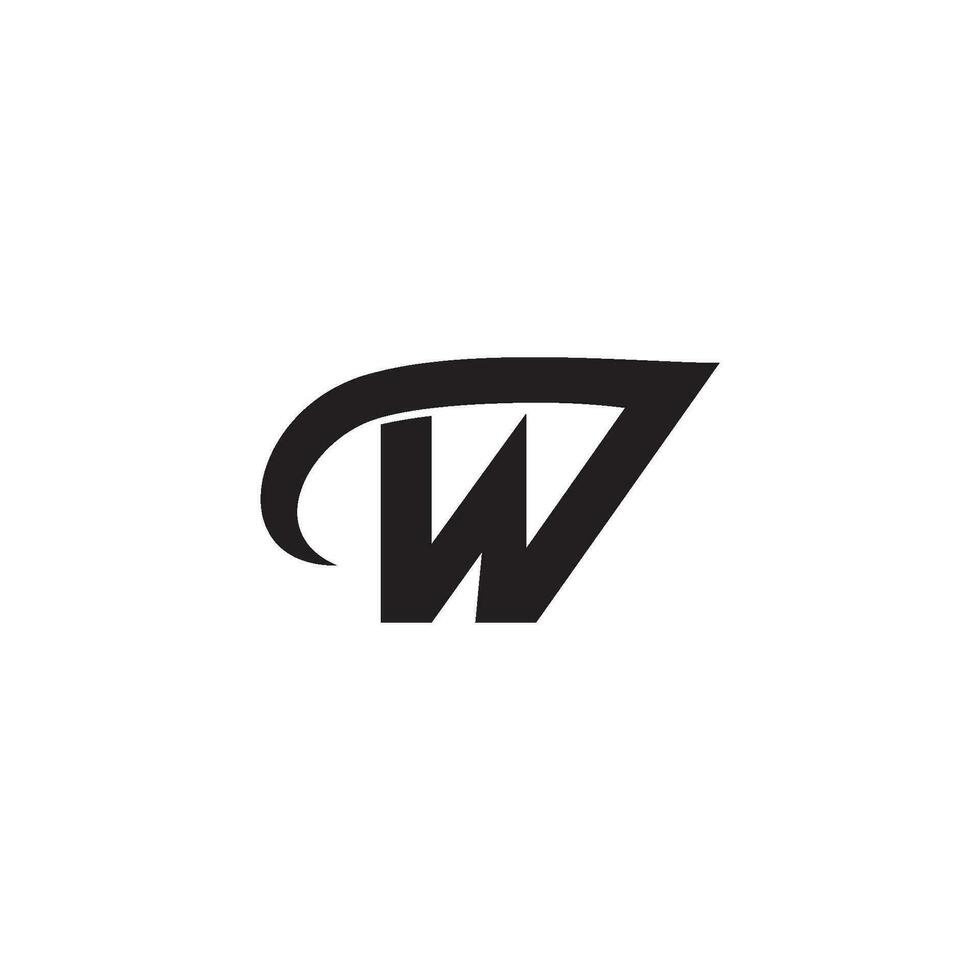 lettera w swoosh geometrico freccia simbolo logo vettore