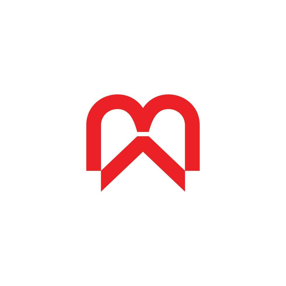 lettera m freccia su semplice geometrico logo design vettore