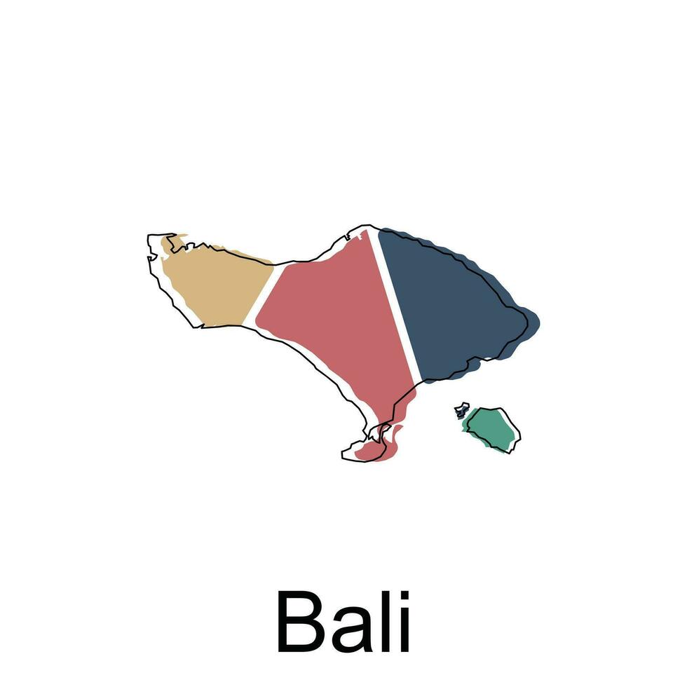 carta geografica di bali design modello, vettore illustrazione di carta geografica di Indonesia su bianca sfondo