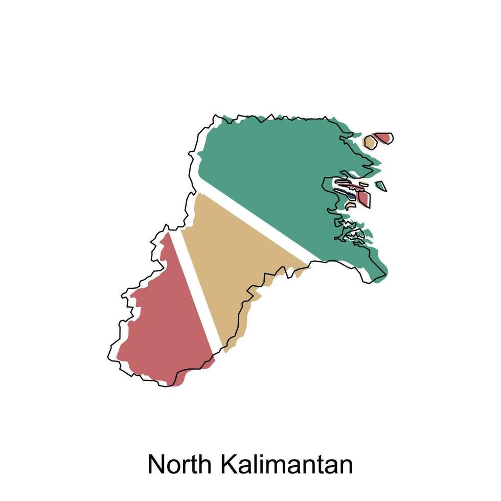 carta geografica di nord kalimantan illustrazione disegno, mondo carta geografica internazionale vettore modello con schema grafico schizzo stile isolato su bianca sfondo