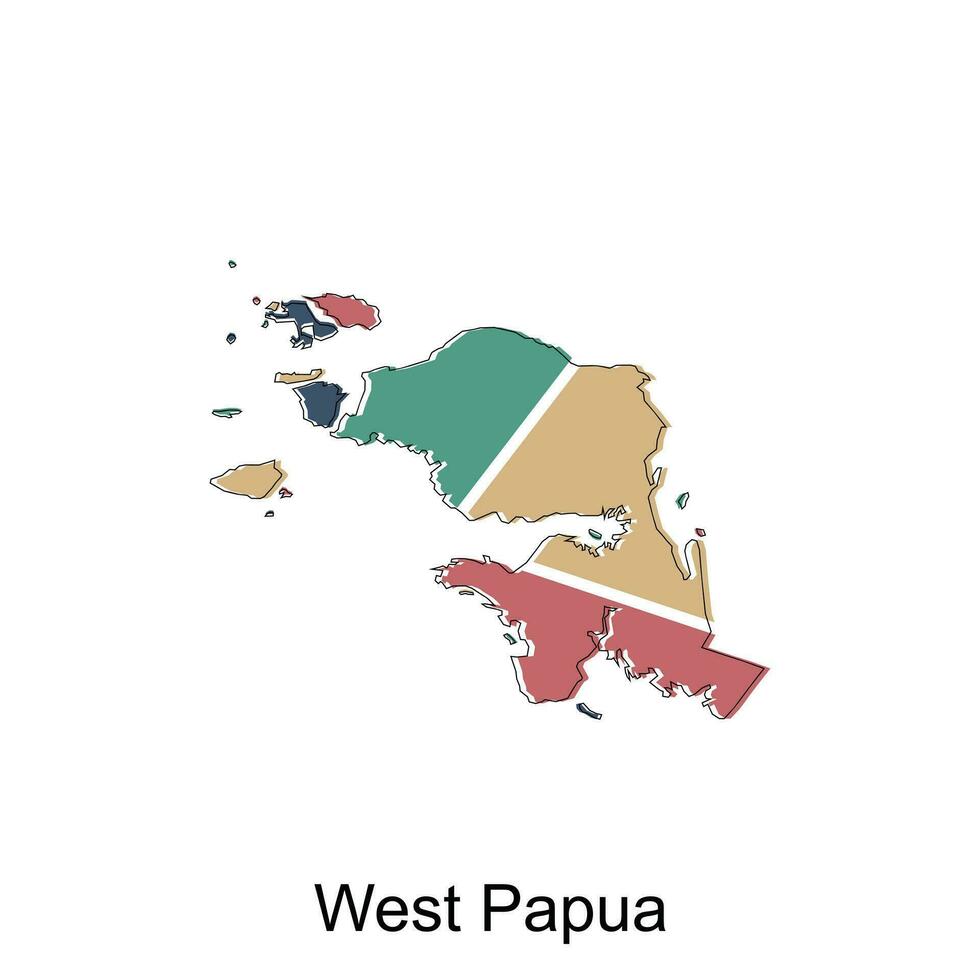 carta geografica di ovest papua illustrazione disegno, mondo carta geografica internazionale vettore modello con schema grafico schizzo stile isolato su bianca sfondo