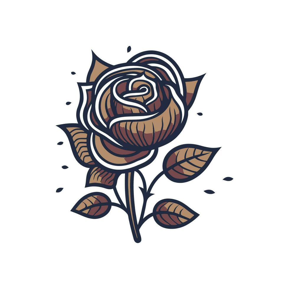 rosa fiore logo illustrazione vettore design modello