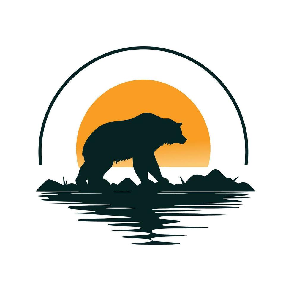 animale orso logo illustrazione vettore design modello