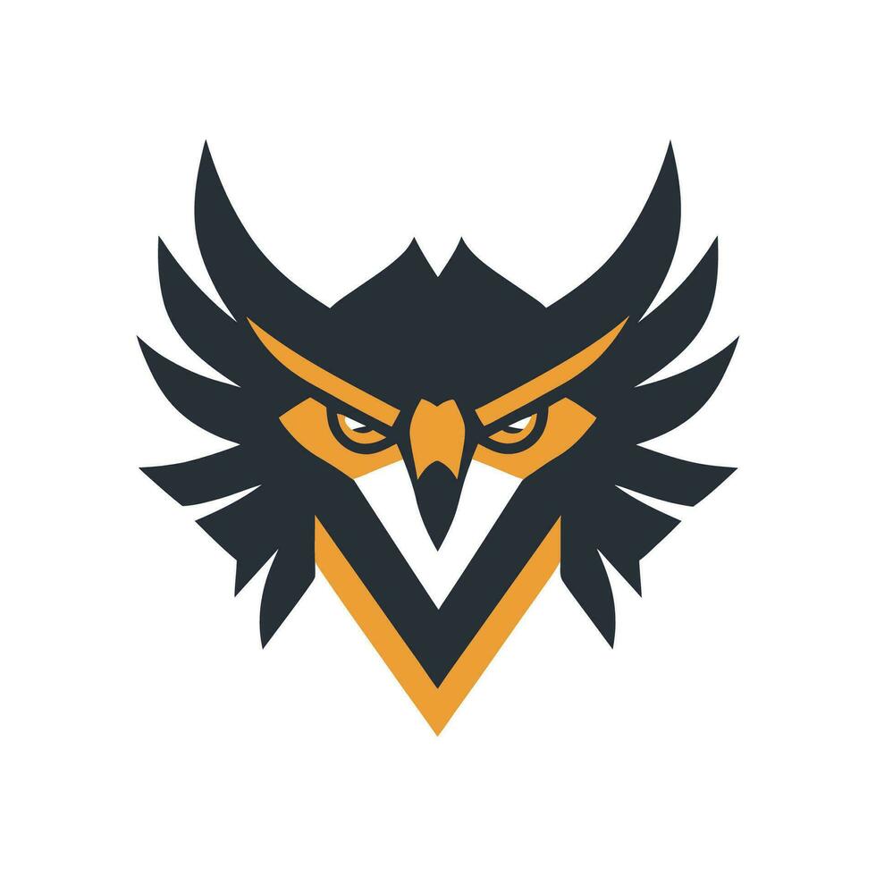 falco, aquila, falco uccello logo illustrazione vettore design