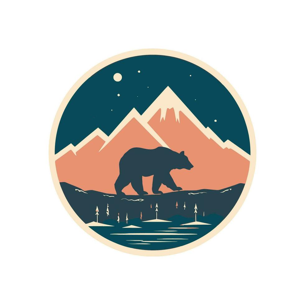 animale orso logo illustrazione vettore design modello