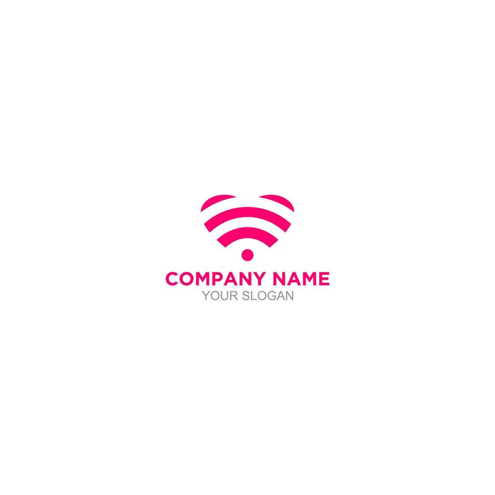 amore Wi-Fi logo design vettore