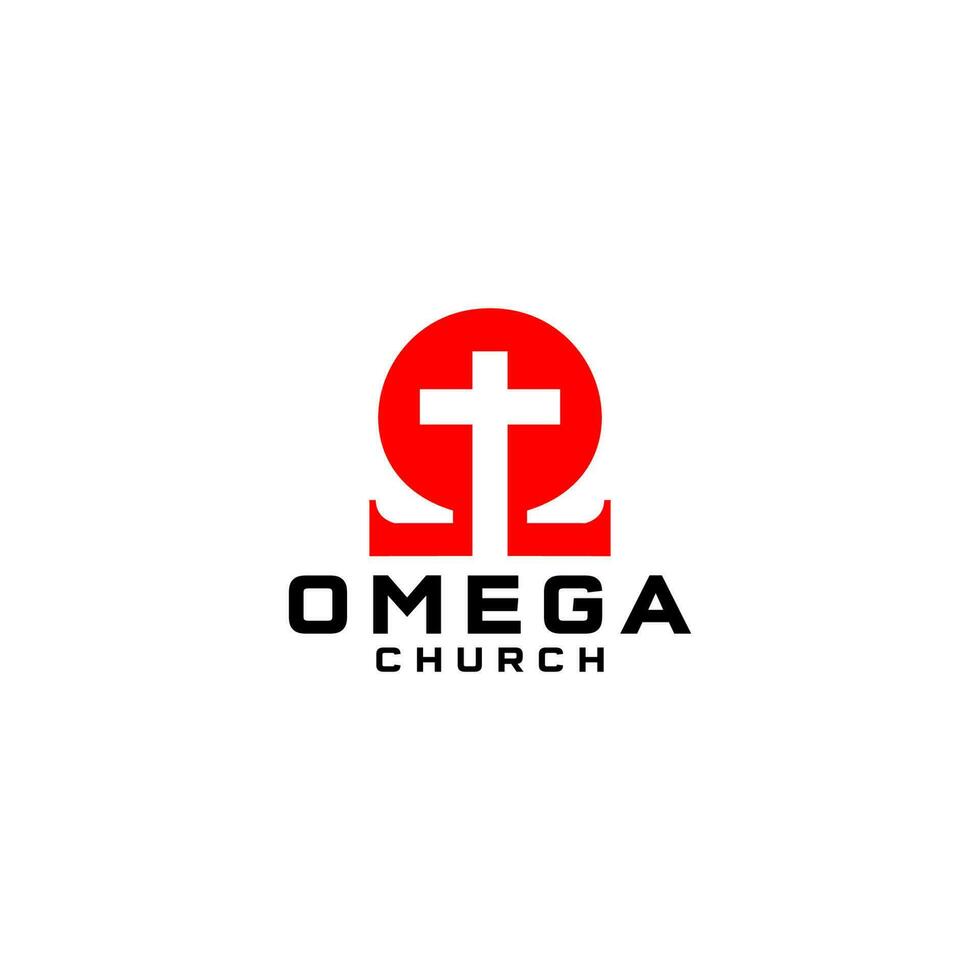 omega Chiesa logo design vettore