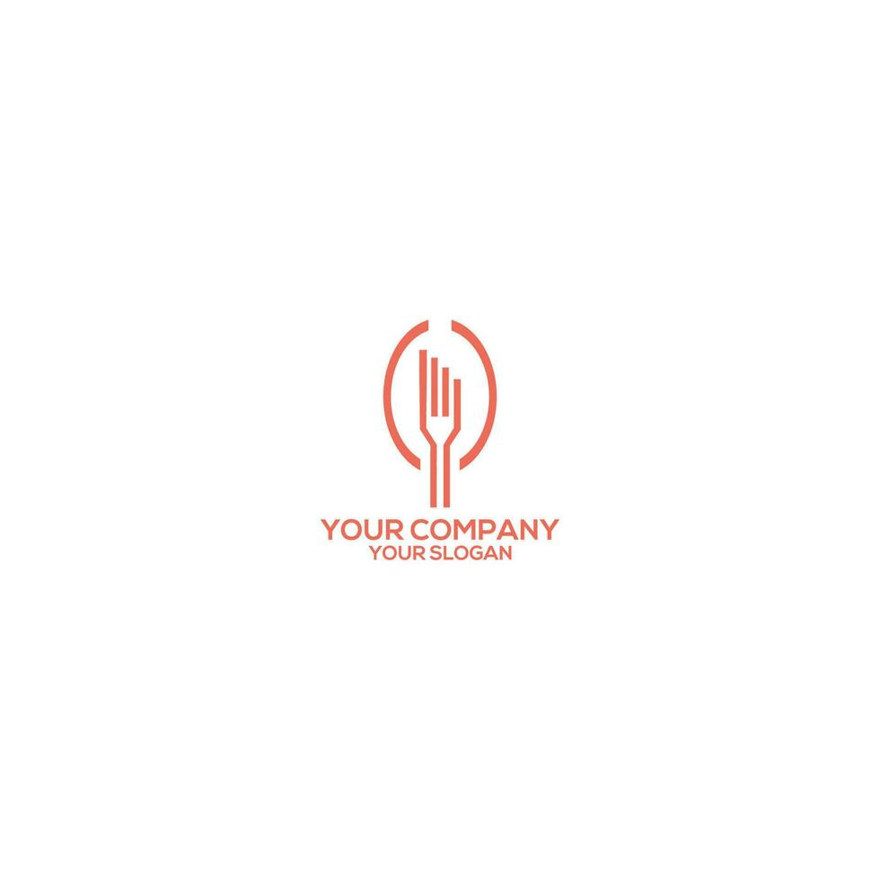 cucchiaio e forchetta ristorante logo design vettore