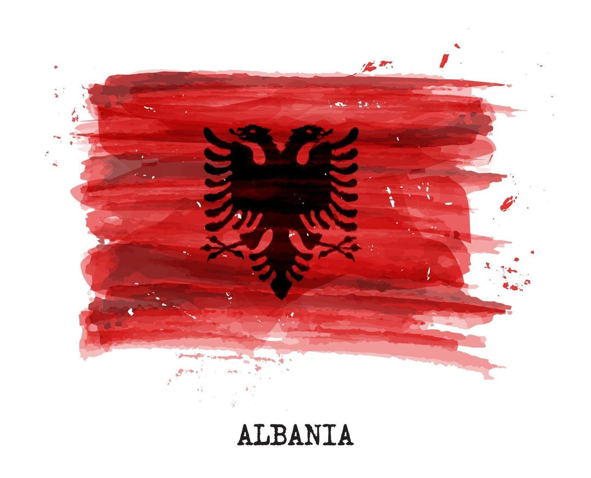 vettore di pittura ad acquerello bandiera dell'albania