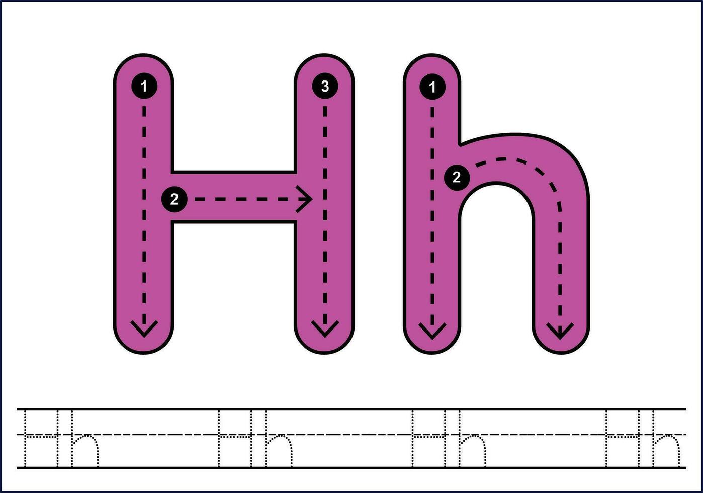 lettera tracciato a partire dal az ,mano disegnato tracciato fogli di lavoro per bambini pencontrol e grafia pratica vettore