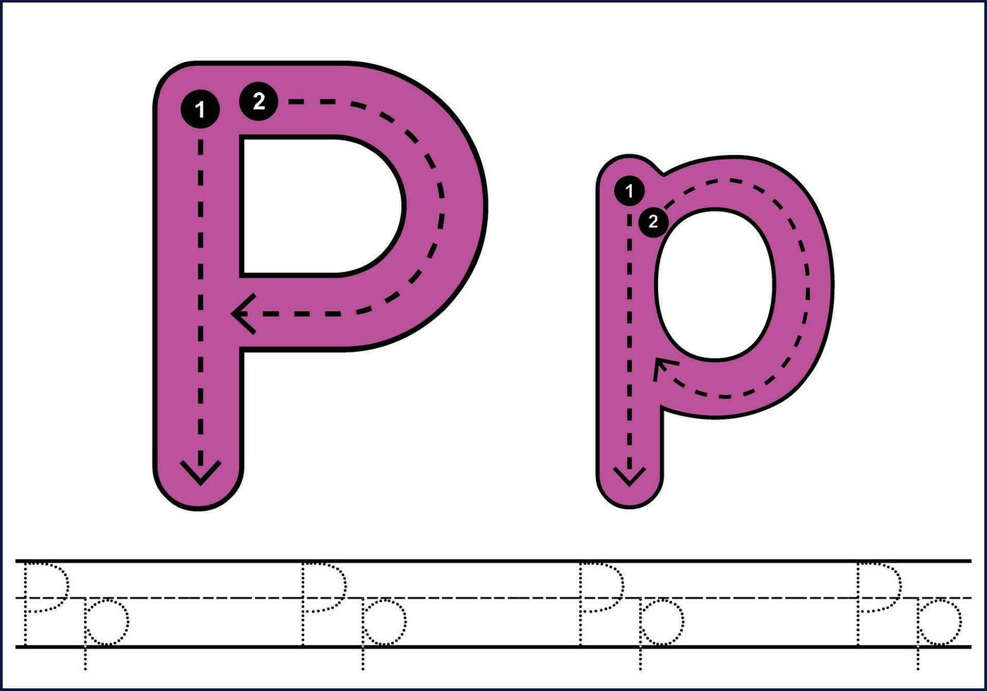 lettera tracciato a partire dal az ,mano disegnato tracciato fogli di lavoro per bambini pencontrol e grafia pratica vettore