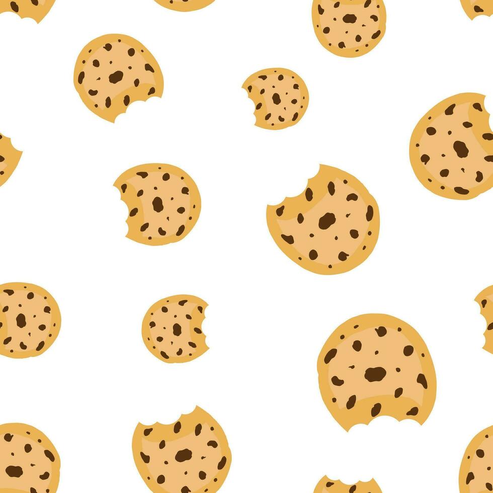 biscotto senza soluzione di continuità modello sfondo. attività commerciale concetto vettore illustrazione. patata fritta biscotto dolce cibo simbolo modello.