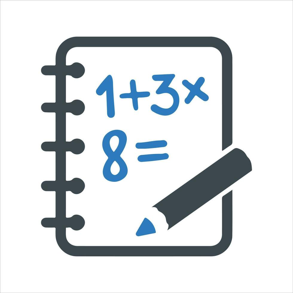 matematica apprendimento icona. vettore e glifo