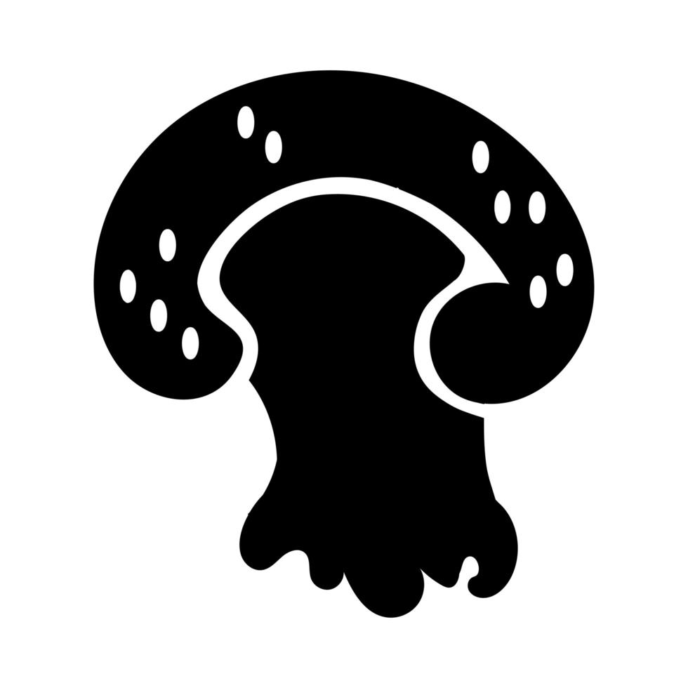 icona di stile silhouette di fungo pianta boletus satana vettore