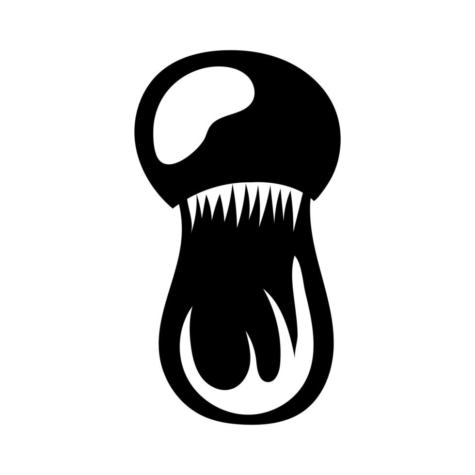 icona di stile silhouette di fungo pianta boletus satana vettore