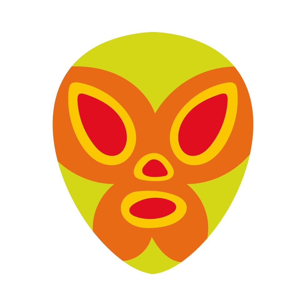maschera messicana dell'icona di stile di disegno della mano del combattente vettore
