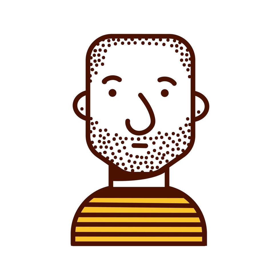 giovane uomo testa rasata icona personaggio avatar character vettore
