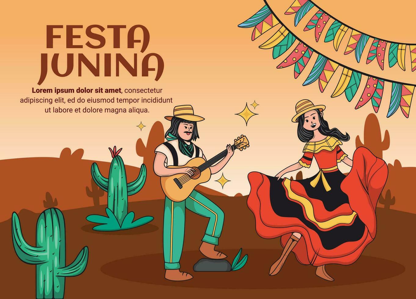 bandiera per un' sito web con il junina Festival tema vettore