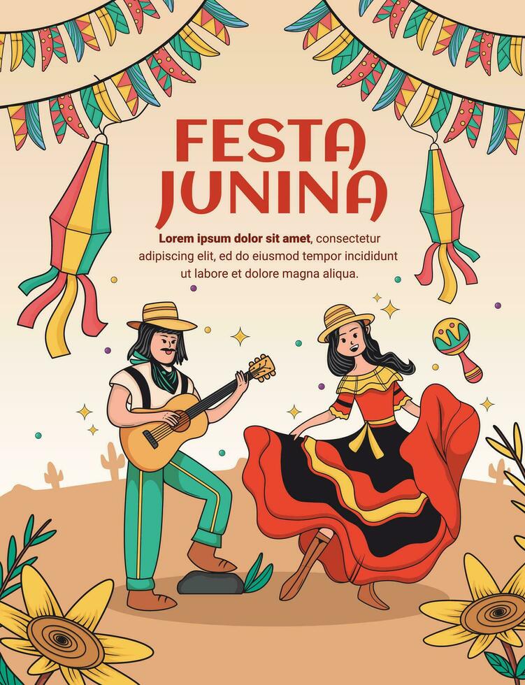 festa junina Festival manifesto. premio vettore. vettore