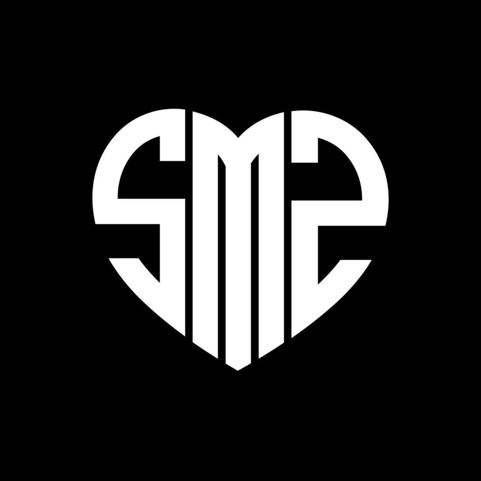 smz creativo amore forma monogramma lettera logo. smz unico moderno piatto astratto vettore lettera logo design.