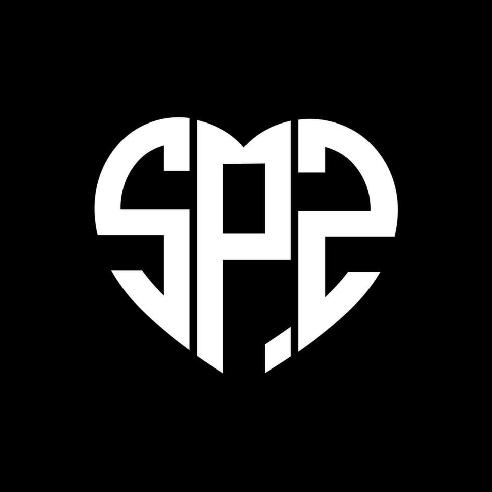 spz creativo amore forma monogramma lettera logo. spz unico moderno piatto astratto vettore lettera logo design.