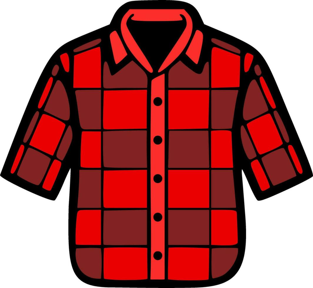 rosso flanella camicia isolato vettore illustrazione