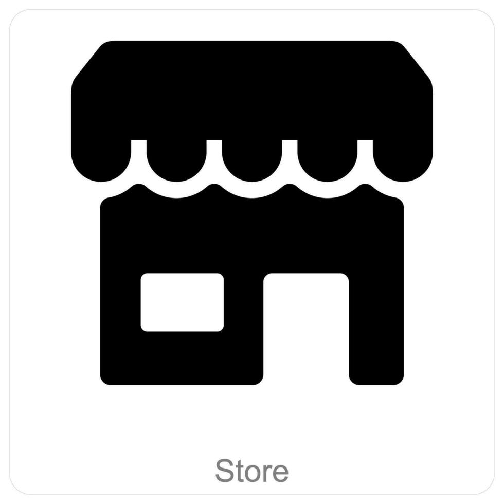 shopping memorizzare e e-commerce icona concetto vettore