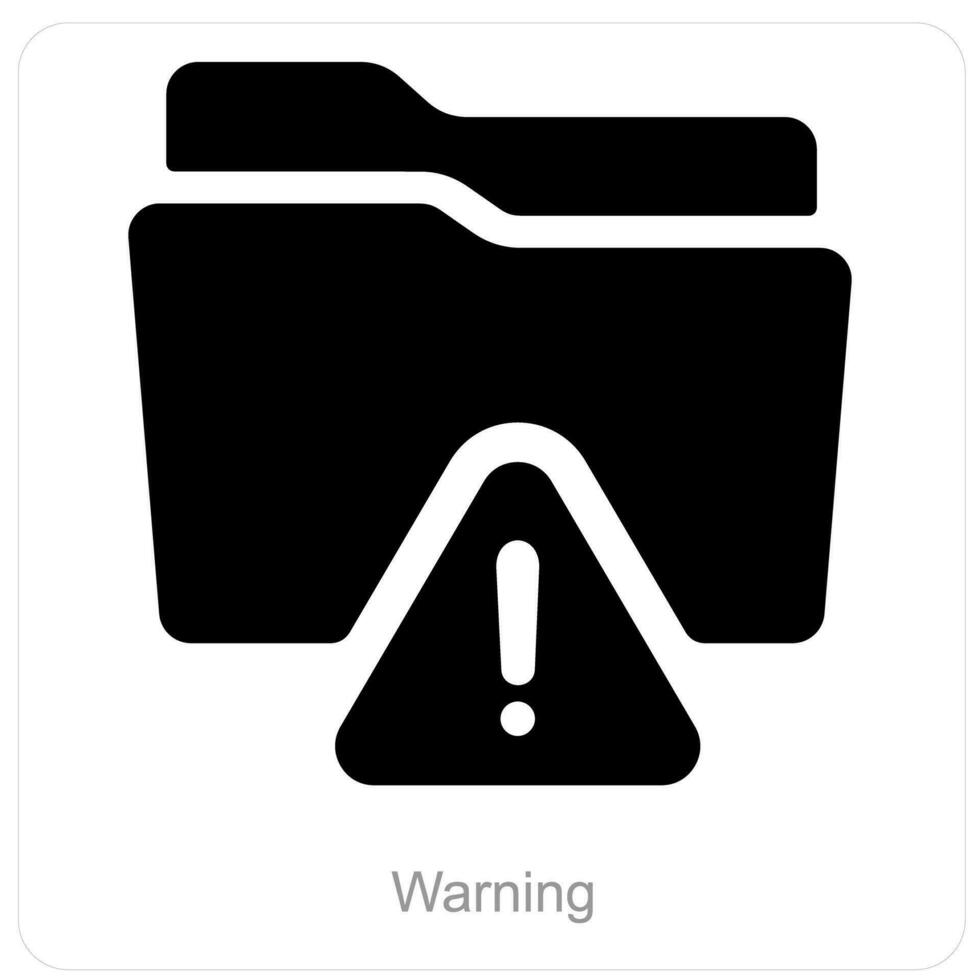 avvertimento e cartella icona concetto vettore
