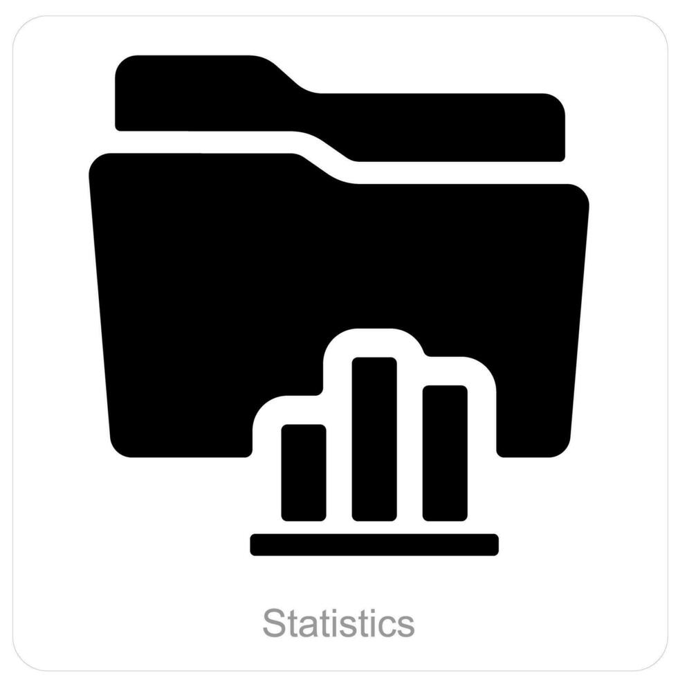 statistico cartella e cartella icona concetto vettore