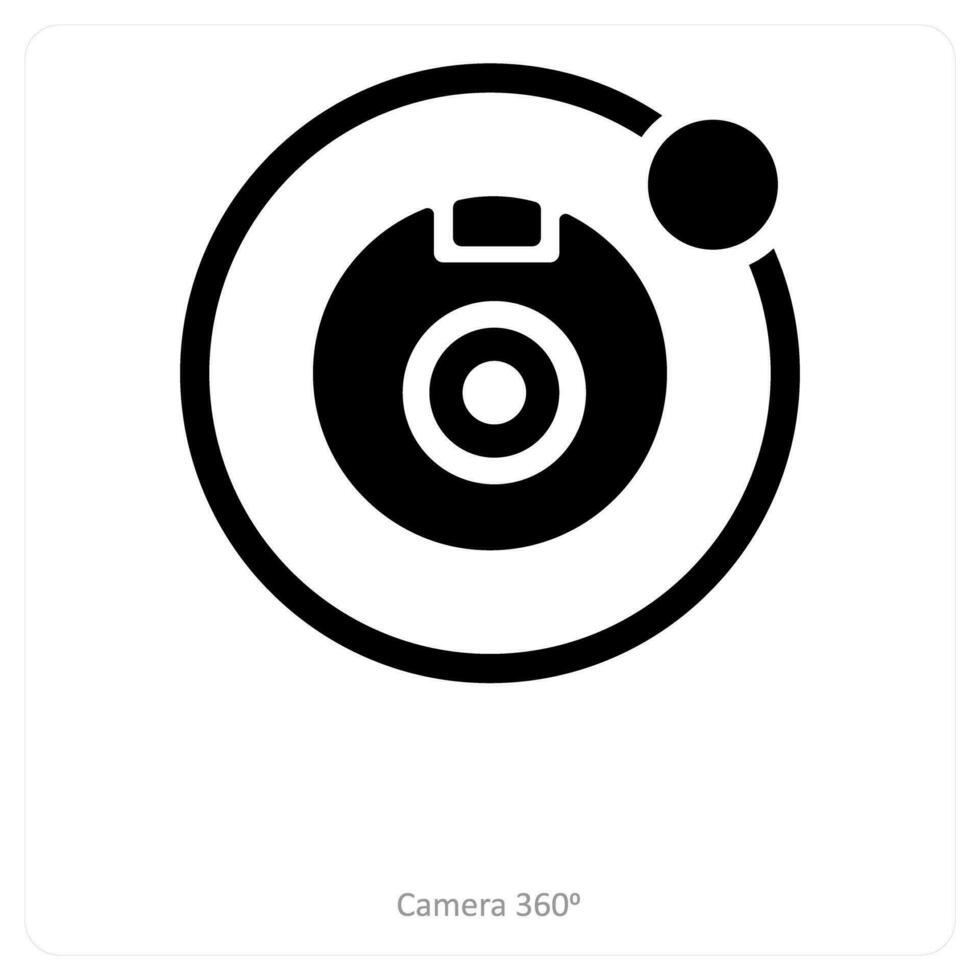 telecamera 360 e telecamera icona concetto vettore
