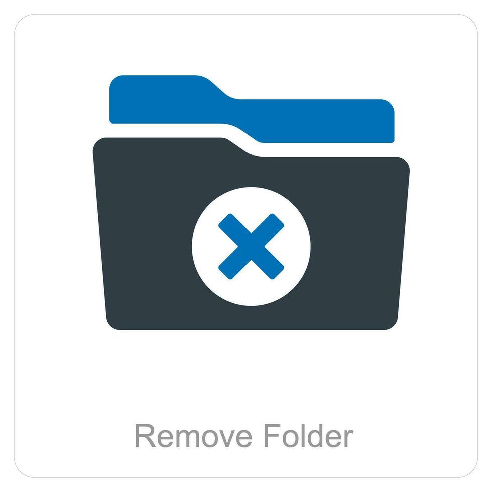 rimuovere cartella e cartella icona concetto vettore