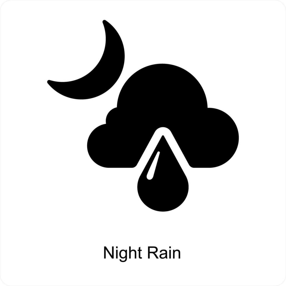 notte pioggia e tempo metereologico icona concetto vettore