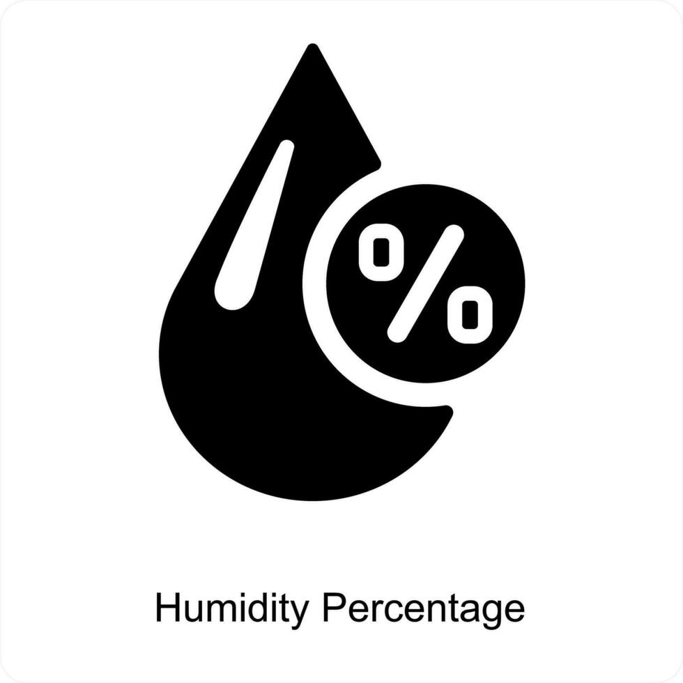 umidità percentuale e livello icona concetto vettore