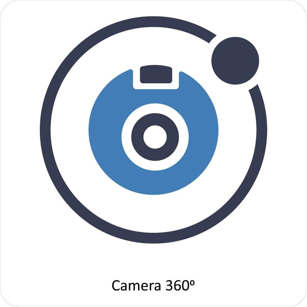 telecamera 360 e ruotare icona concetto vettore