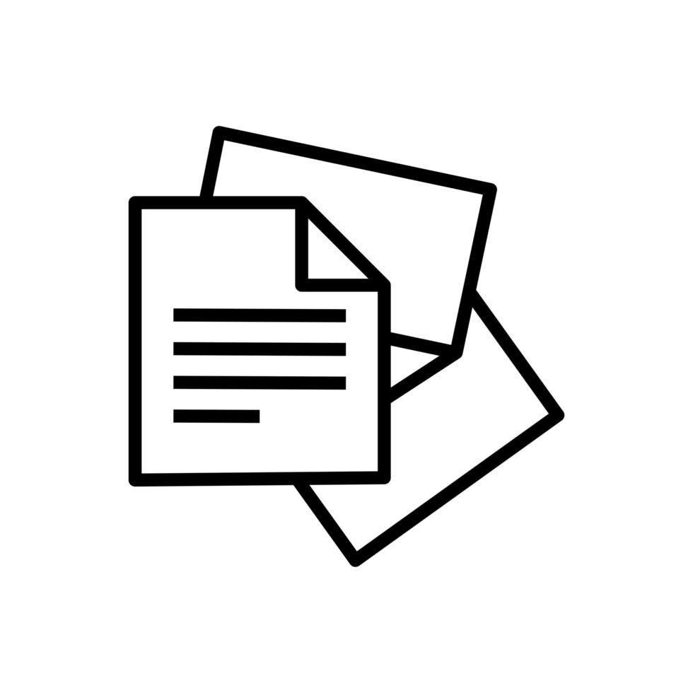 icona stile linea documento cartaceo vettore