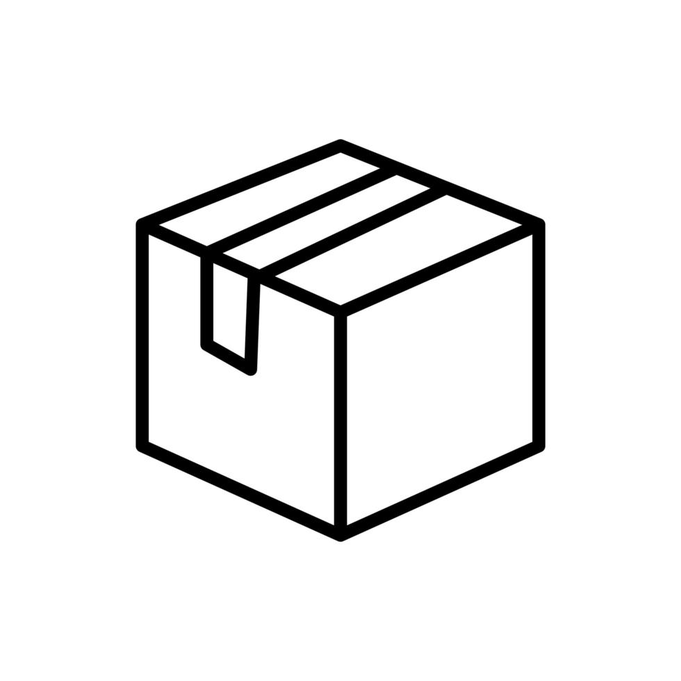 icona di stile della linea di consegna del cartone della scatola vettore
