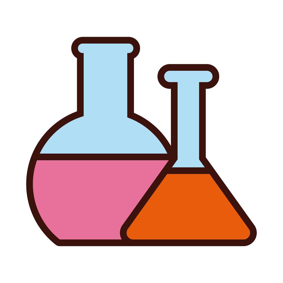 linea di laboratorio per prove su provette e icona dello stile di riempimento vettore