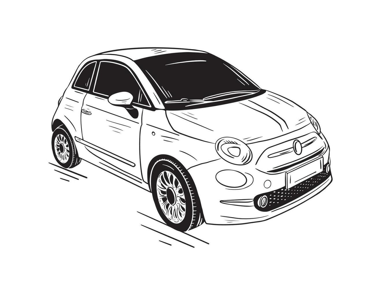 auto illustrazione.mano auto.hatchback.disegnata progettazione.consegna e trasporto. vettore