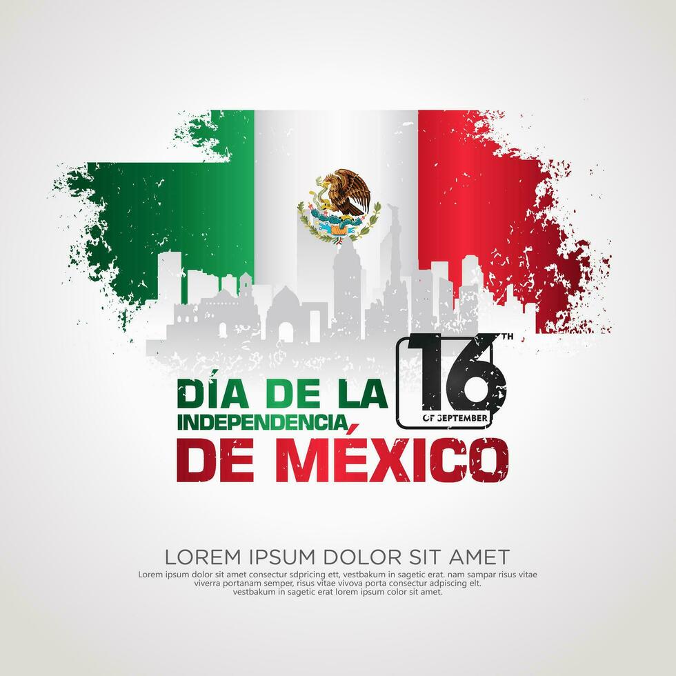 Messico indipendenza giorno saluto carta modello. vettore