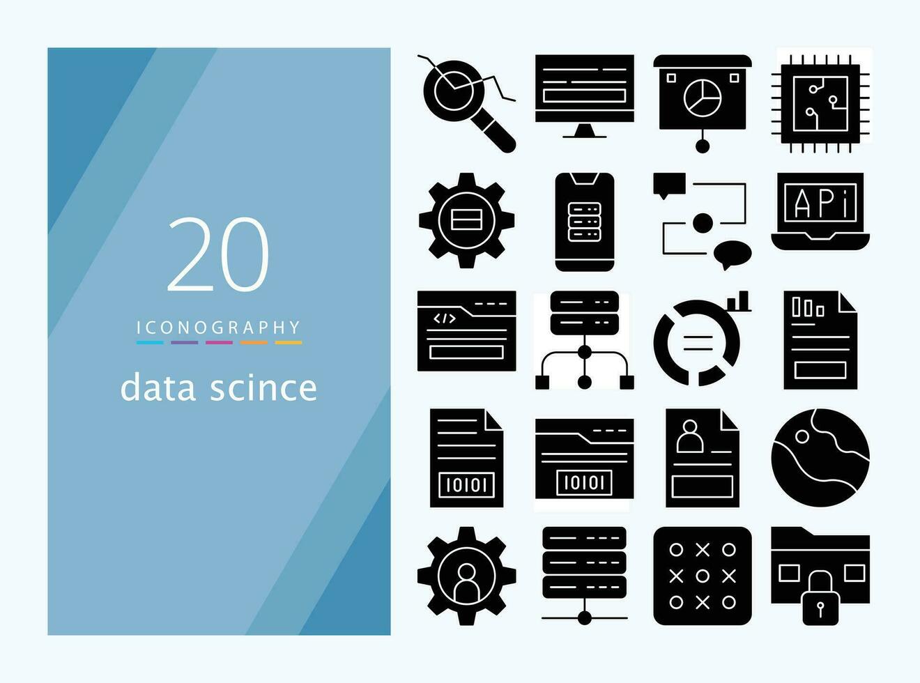 dati scienza pieno icona per Scarica vettore