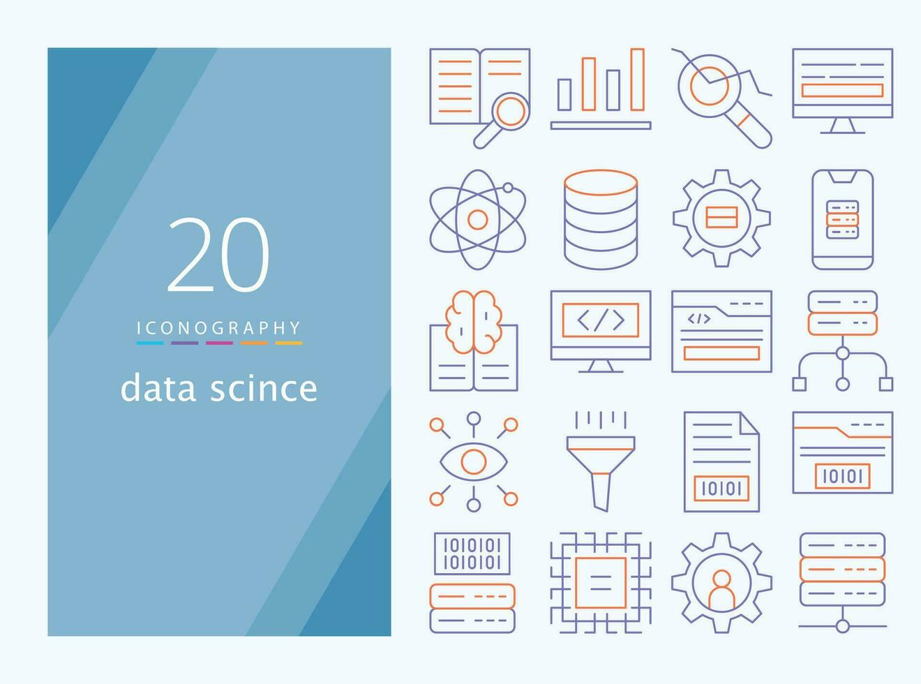 dati scienza linea icona per Scarica vettore