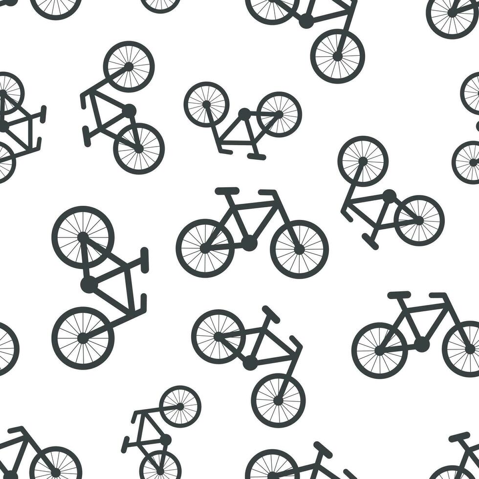 bicicletta icona senza soluzione di continuità modello sfondo icona. attività commerciale piatto vettore illustrazione. bicicletta cartello simbolo modello.