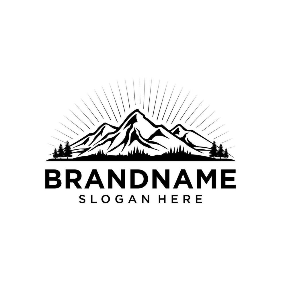 ispirazione per il design del logo di montagna vettore