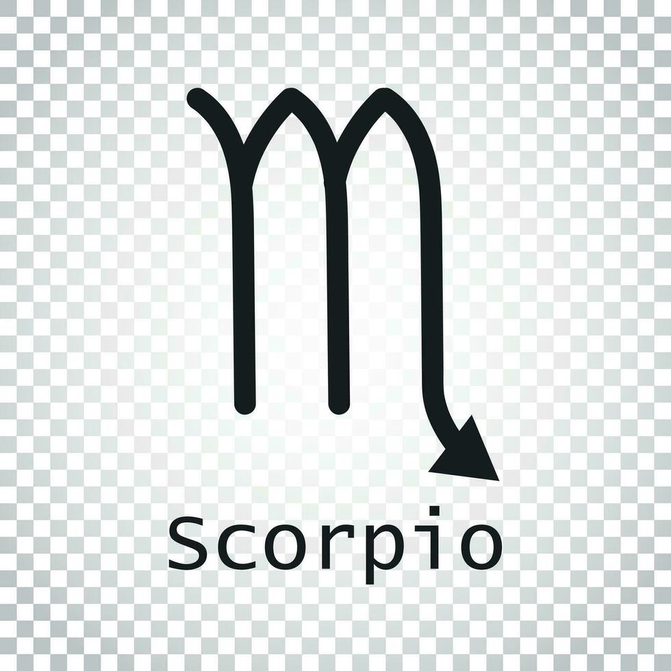 scorpione zodiaco cartello. piatto astrologia vettore illustrazione su isolato sfondo. semplice pittogramma.