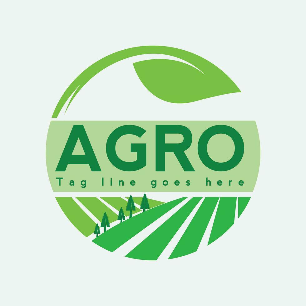 agro logo design con agricoltura campo e pianta concetto.adobe illustratore opera d'arte vettore
