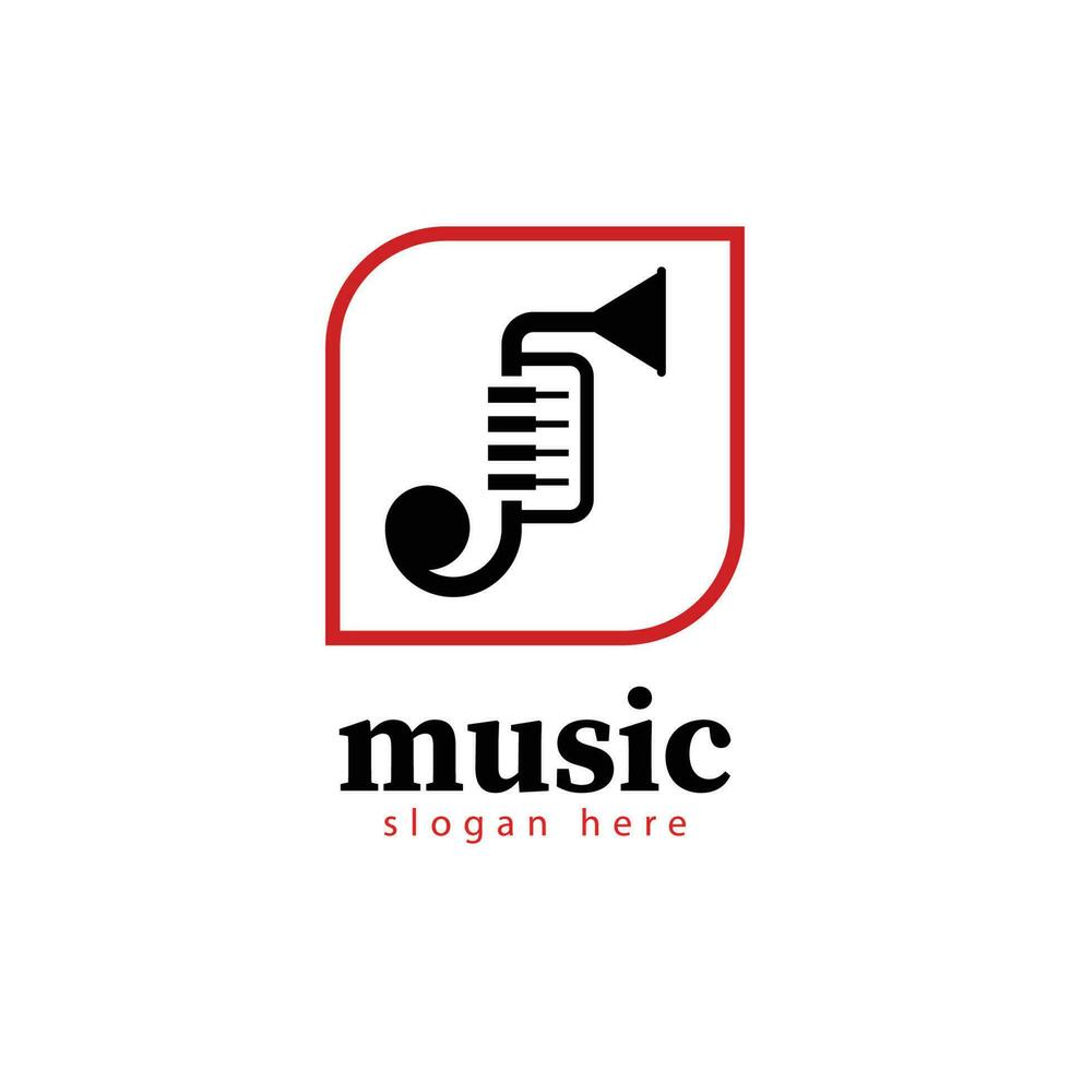 tromba musica logo modello design vettore icona illustrazione